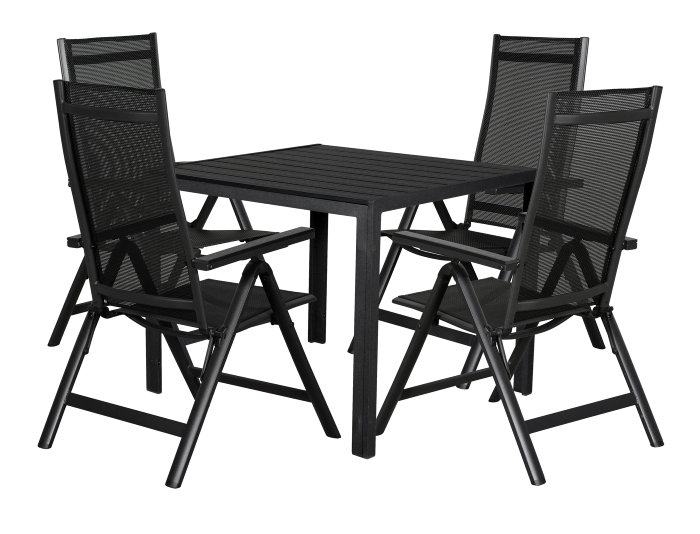 Hagebord Havanna 90x90 cm i aluminium og nonwood
